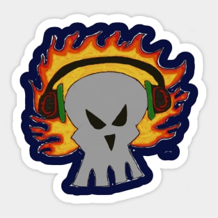 Flaming Skull of Doom Sticker